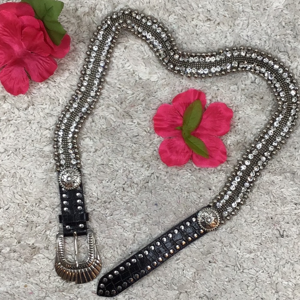 Furla leather and rhinestone western belt M - Picture 3 of 13